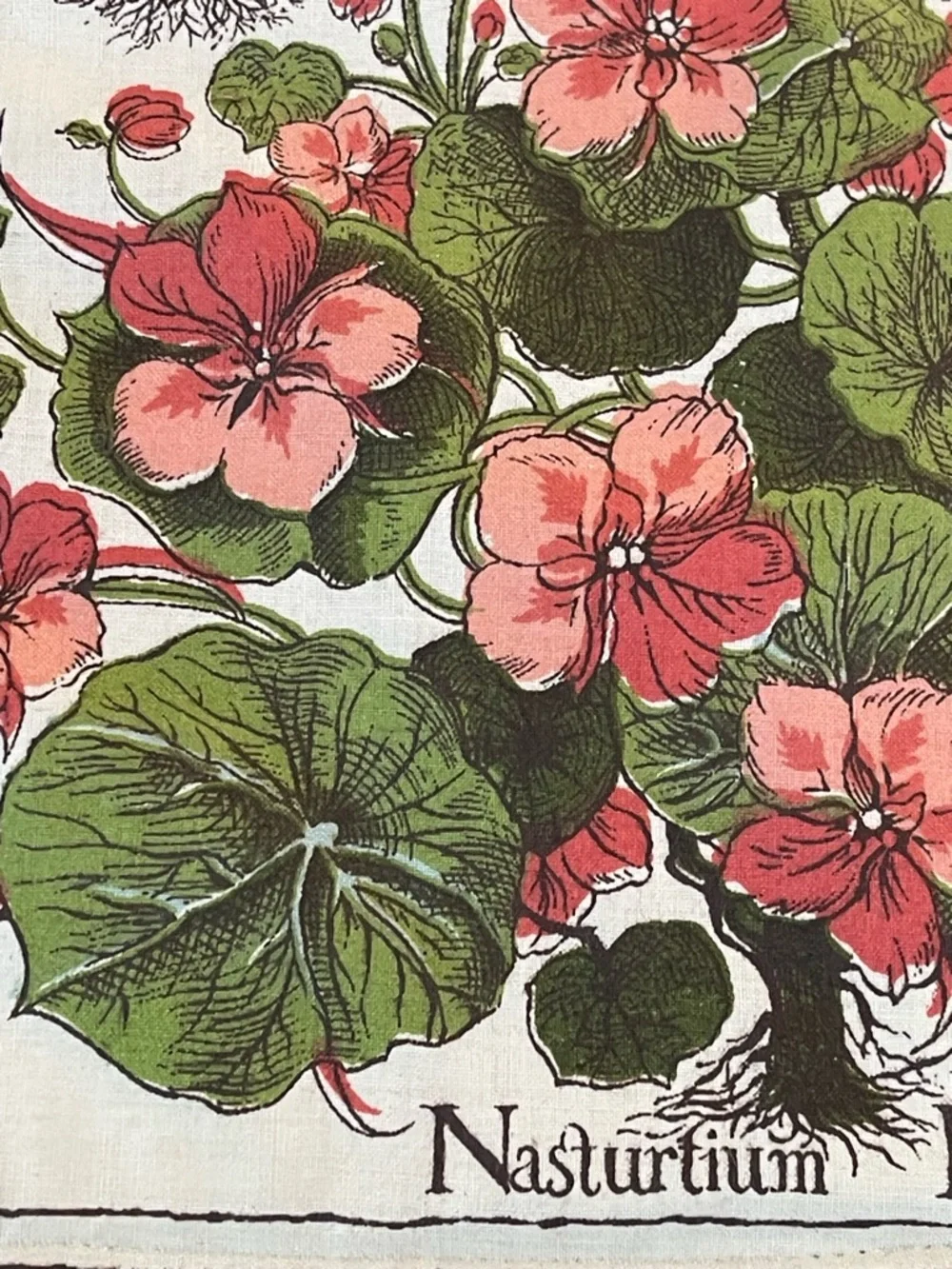 Vintage Botanical 1970s fabric potholders/Hot‎ pads set of 2 Grand Millenial